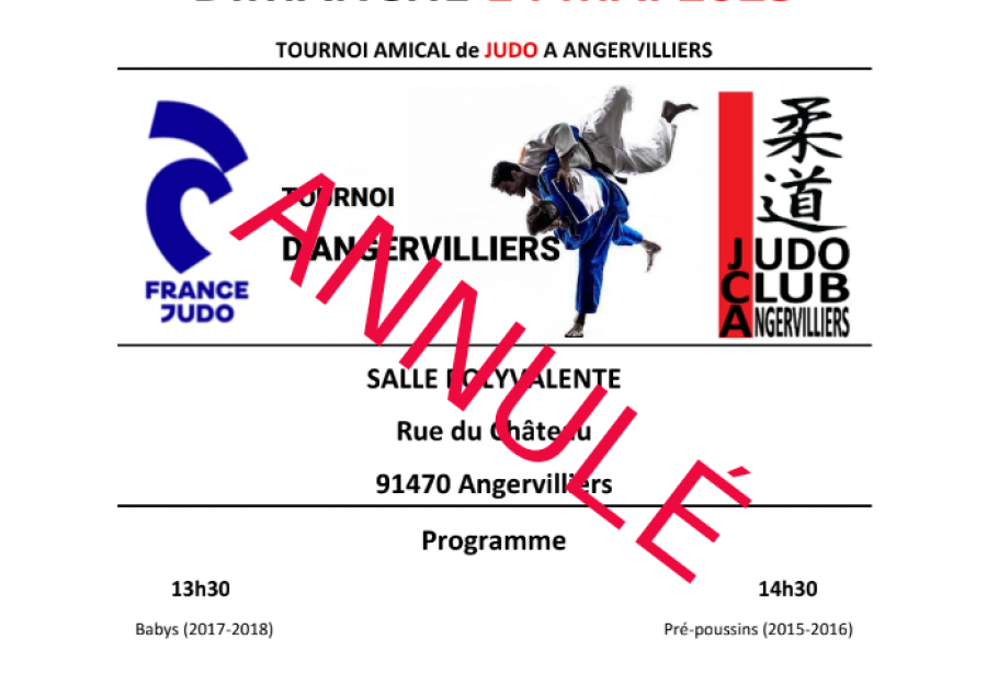 ANNULATION - Tournoi d'Angervilliers - Dimanche 14 mai