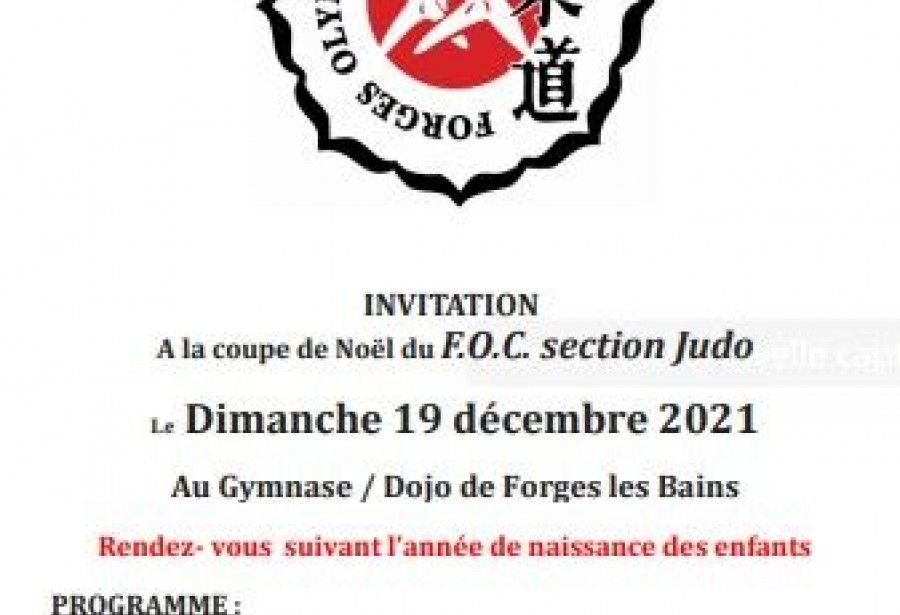Coupe de Noel du Forges Olympic Club judo le dimanche 19 décembre